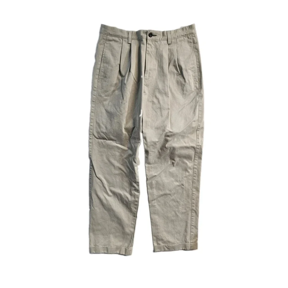 Orvis Ultimate Khakis Mens 33x31 Pleated Front Cuffed Cotton Casual